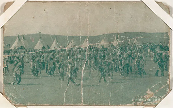 Indian war dance in "The Pony Express" from Western Stars or Scenes Exhibit Cards series (W412) — Unknown
