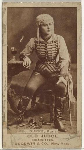 Mlle. Dupre, Paris, from the Actors and Actresses series (N171) for Old Judge Cigarettes
