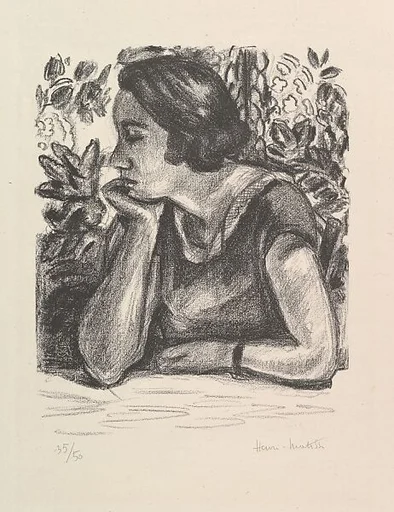 Face in Profile, Resting on an Arm