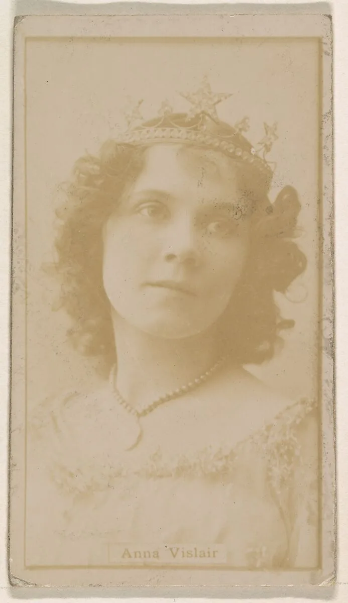 Anna Vislair, from the Actresses series (N245) issued by Kinney Brothers to promote Sweet Caporal Cigarettes — Kinney Brothers Tobacco Company
