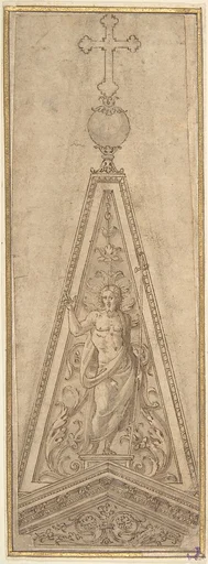 Design for Pediments with the Resurrected Christ surmounted by a Crucifix
