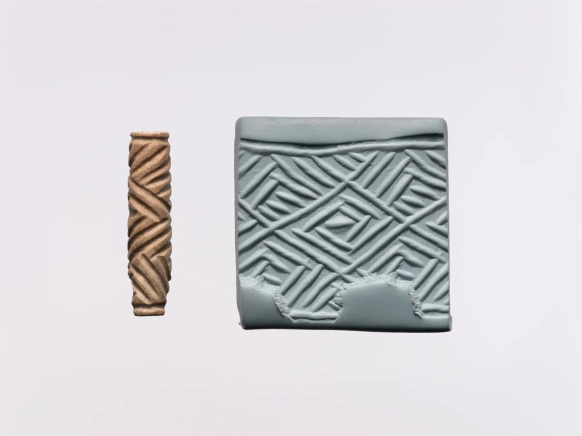 Cylinder seal and modern impression: geometric design — Unknown