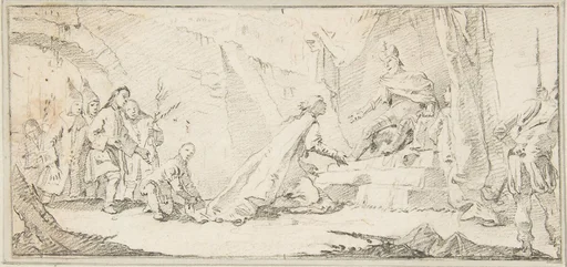 Illustration for a Book: Supplicants Imploring an Emperor for Peace