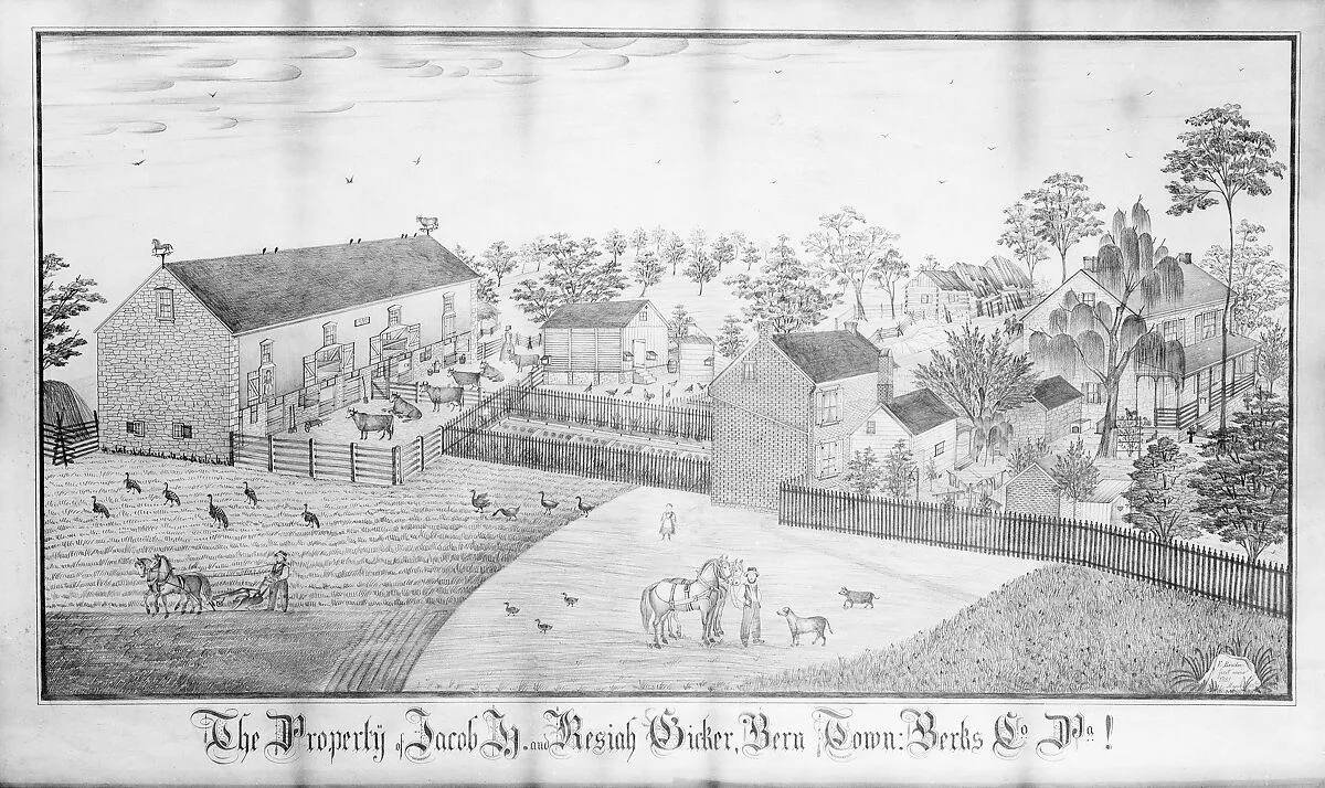 The Property of Jacob H. and Kesiah Gicker, Bern Town, Berks County, Pennsylvania — Ferdinand A. Brader