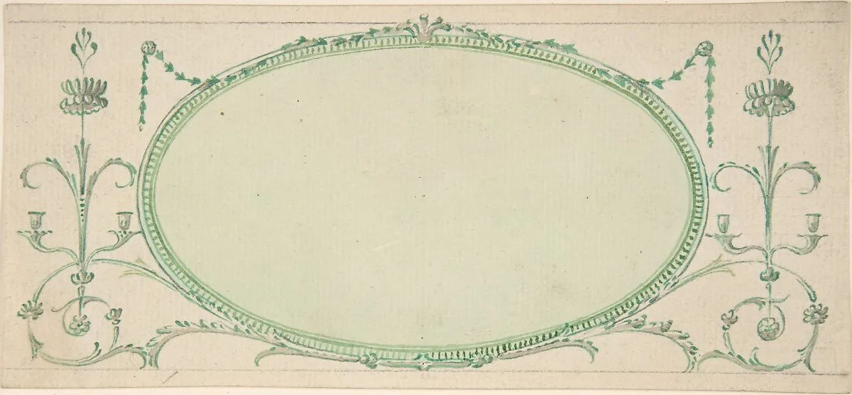 Design for a Mirror in the Form of a Horizontal Oval, Elevation — James Wyatt