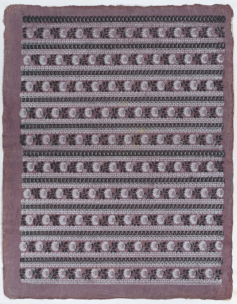 Sheet with ten borders with floral patterns on purple background — Remondini Family|Anonymous