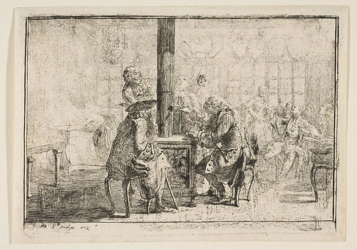 Les Nouvellistes — Gabriel de Saint-Aubin
