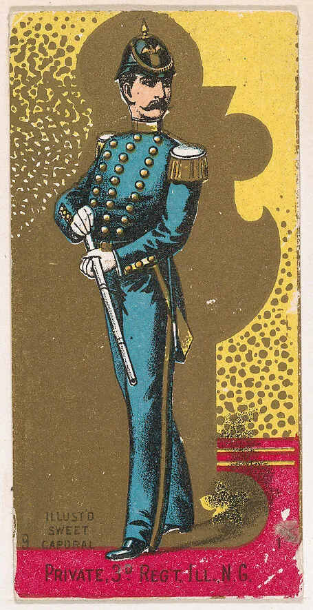 Private, 3rd Regiment, Illinois, National Guard, from the Military Series (N224) issued by Kinney Tobacco Company to promote Sweet Caporal Cigarettes — Kinney Brothers Tobacco Company