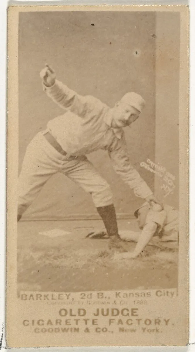 Samuel E. "Sam" Barkley, 2nd Base, Kansas City Cowboys, from the Old Judge series (N172) for Old Judge Cigarettes — Goodwin & Company