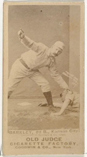 Samuel E. "Sam" Barkley, 2nd Base, Kansas City Cowboys, from the Old Judge series (N172) for Old Judge Cigarettes