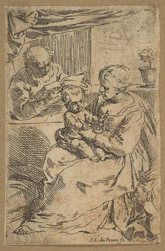 Holy Family with a rosary