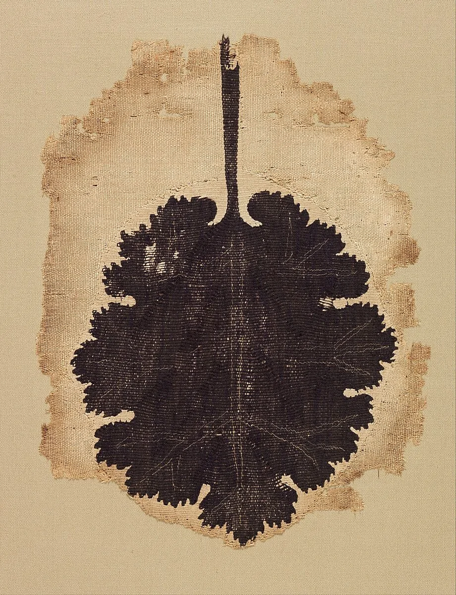 Textile Fragment with a Leaf — Unknown