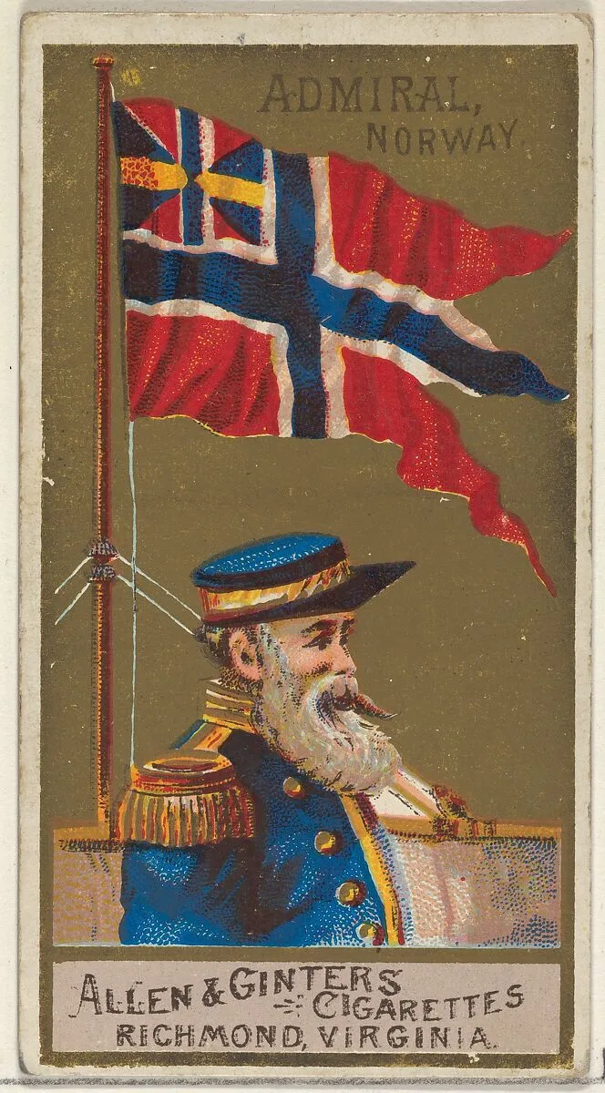 Admiral, Norway, from the Naval Flags series (N17) for Allen & Ginter Cigarettes Brands — Allen & Ginter