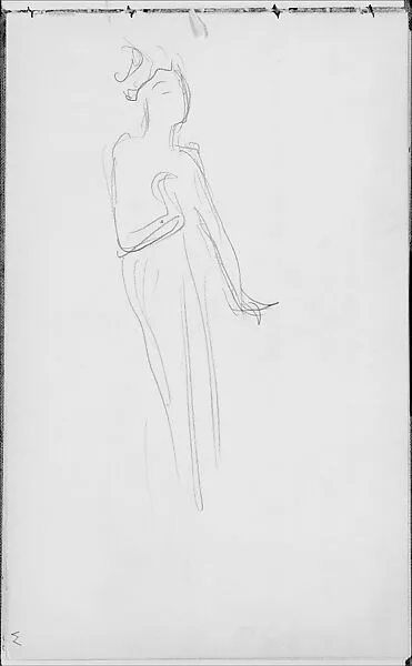 Standing Javanese Dancer (from Sketchbook of Javanese Dancers) — John Singer Sargent