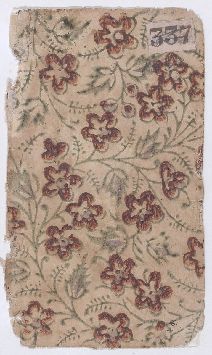 Sheet with an overall floral pattern — Anonymous