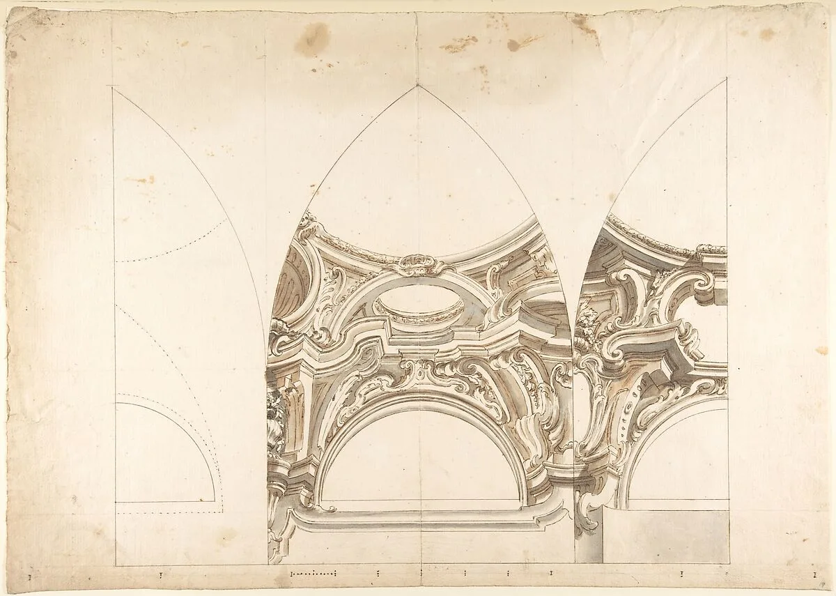 Three Designs for the Ornamentation of Vaults — Anonymous, Italian, Piedmontese, 18th century