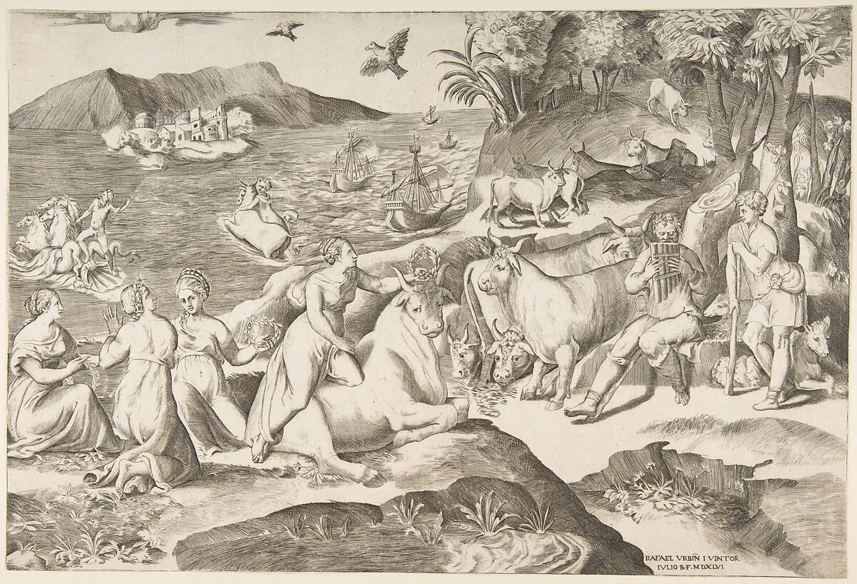 The Rape of Europa — Giulio Bonasone|Raphael (Raffaello Sanzio or Santi)