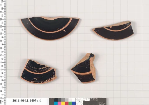 Terracotta fragments of kylikes (drinking cups)