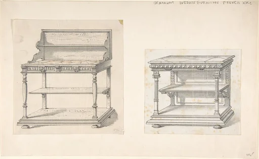 Design for a Neo-Renaissance Buffet Table with a Marble Top