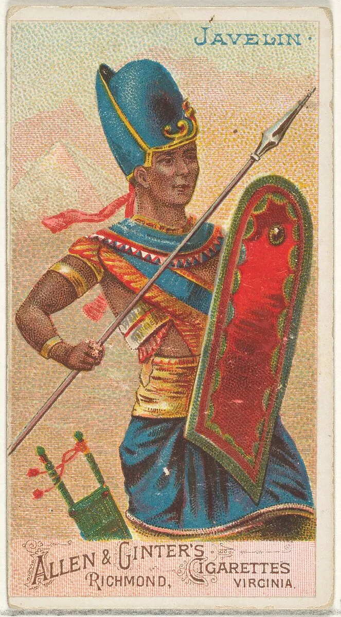 Javelin, from the Arms of All Nations series (N3) for Allen & Ginter Cigarettes Brands — Allen & Ginter