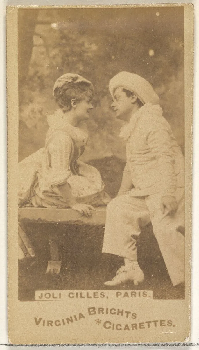 Joli Gilles, Paris, from the Actors and Actresses series (N45, Type 1) for Virginia Brights Cigarettes — Allen & Ginter