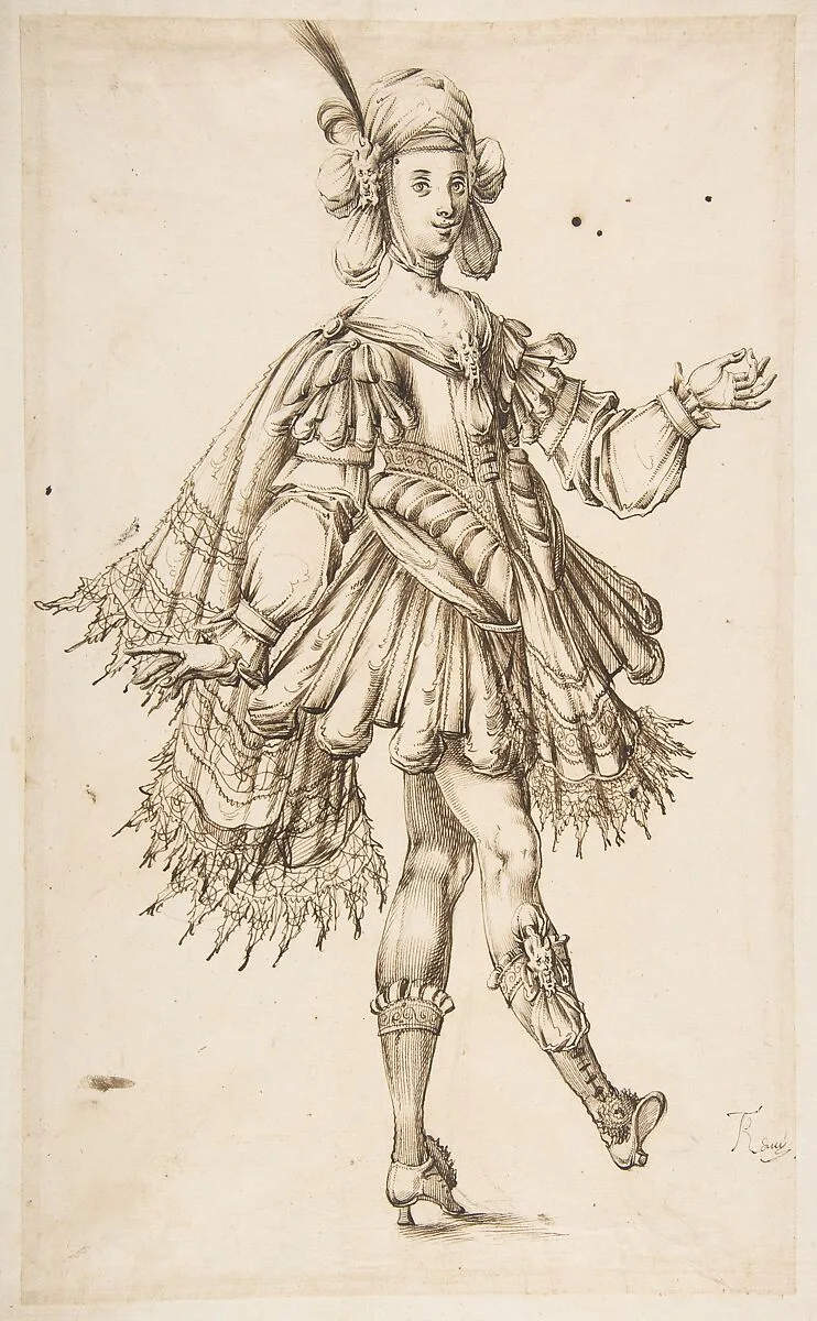 Male Figure in Ballet Costume — Anonymous, French, 17th century|Jacques Bellange|T Remy
