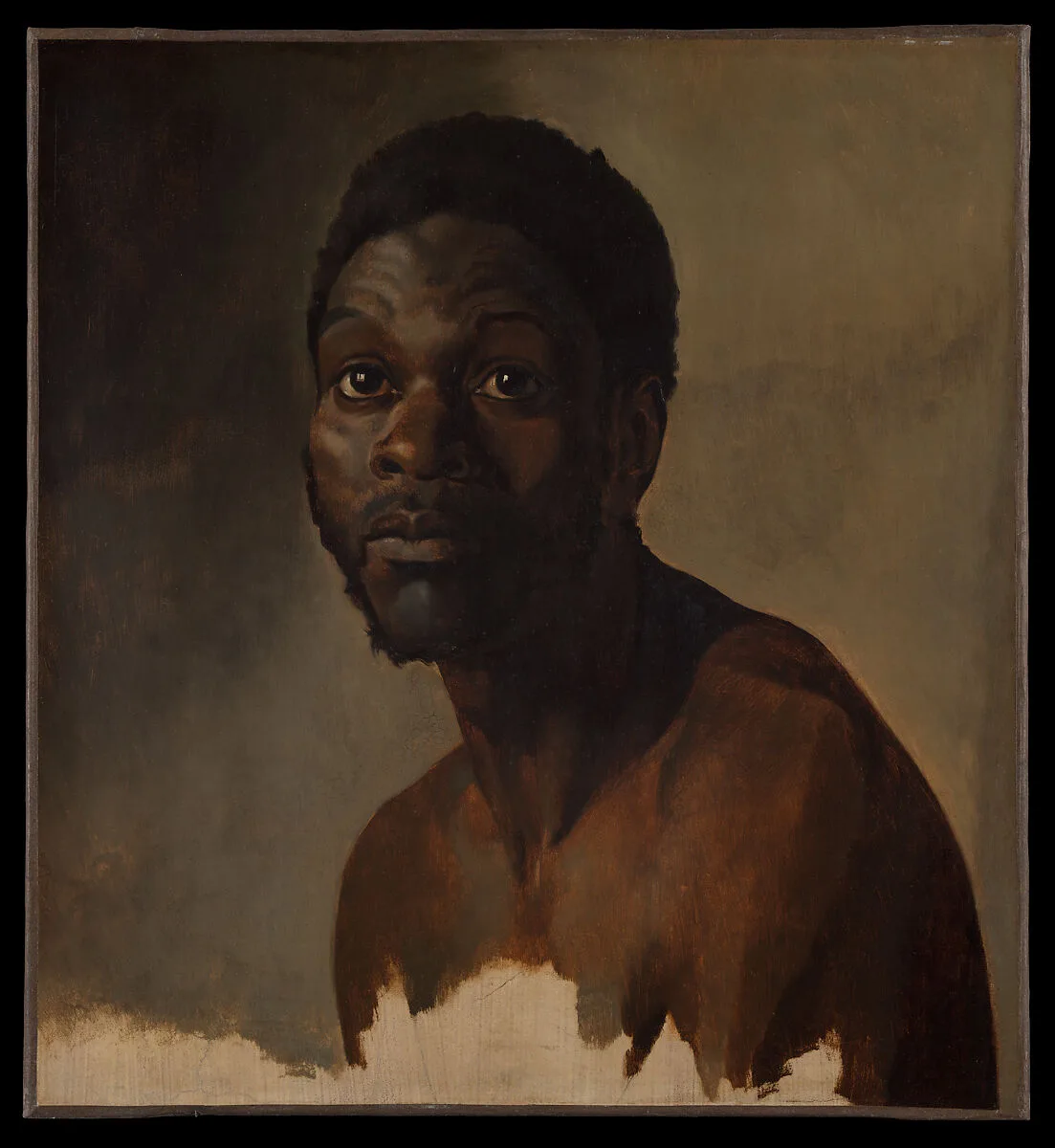 Bust-Length Study of a Man — François-Auguste Biard