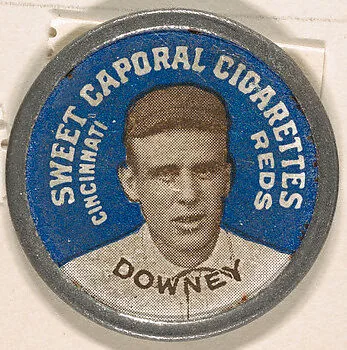 Downey, Cincinnati Reds (blue), from the Domino Discs series (PX7), issued by Kinney Brothers — Kinney Brothers Tobacco Company