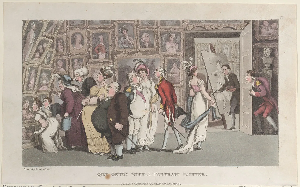 Quae Genus with a Portrait Painter — J. Diggens|Thomas Rowlandson|Rudolph Ackermann, London|William Combe