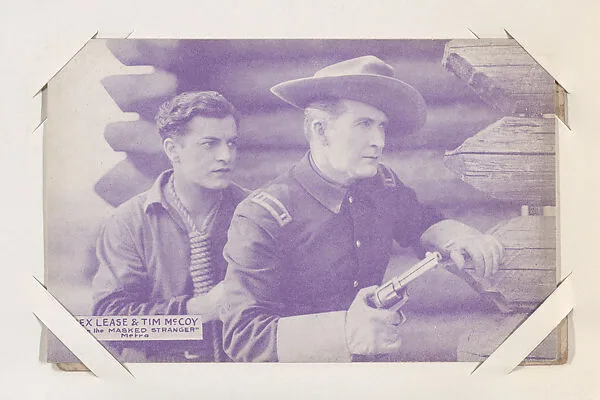 Rex Lease & Tim McCoy "in the Masked Stranger" from Western Stars or Scenes Exhibit Cards series (W412) — Unknown