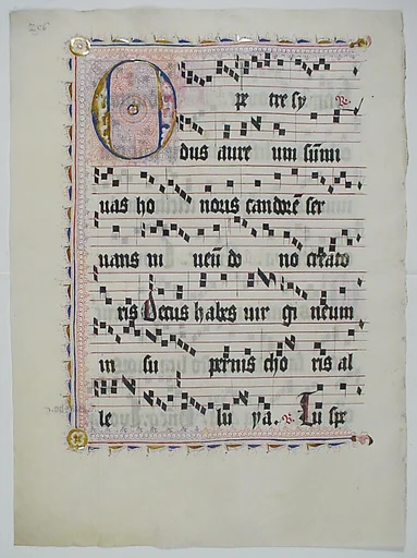 Manuscript Leaf with Initial O, from an Antiphonary
