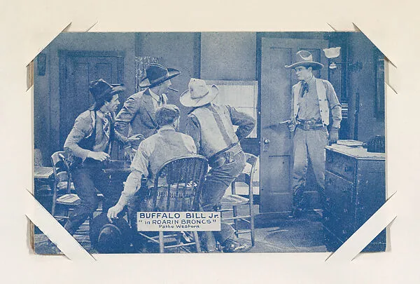 Buffalo Bill Jr. in "Roarin Broncs" from Western Stars or Scenes Exhibit Cards series (W412) — Unknown