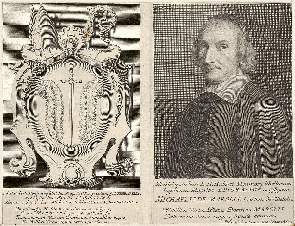 L'Abbé de Marolles (with coat of arms) — Robert Nanteuil