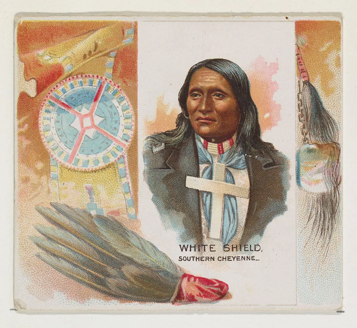 White Shield, Southern Cheyenne, from the American Indian Chiefs series (N36) for Allen & Ginter Cigarettes — Allen & Ginter