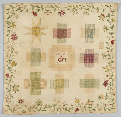 Embroidered darning sampler