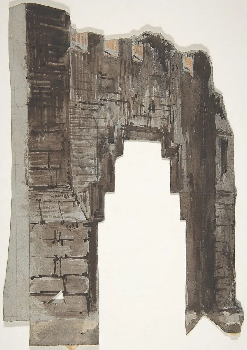 Design for a Stage Set at the Opéra, Paris — Eugène Cicéri