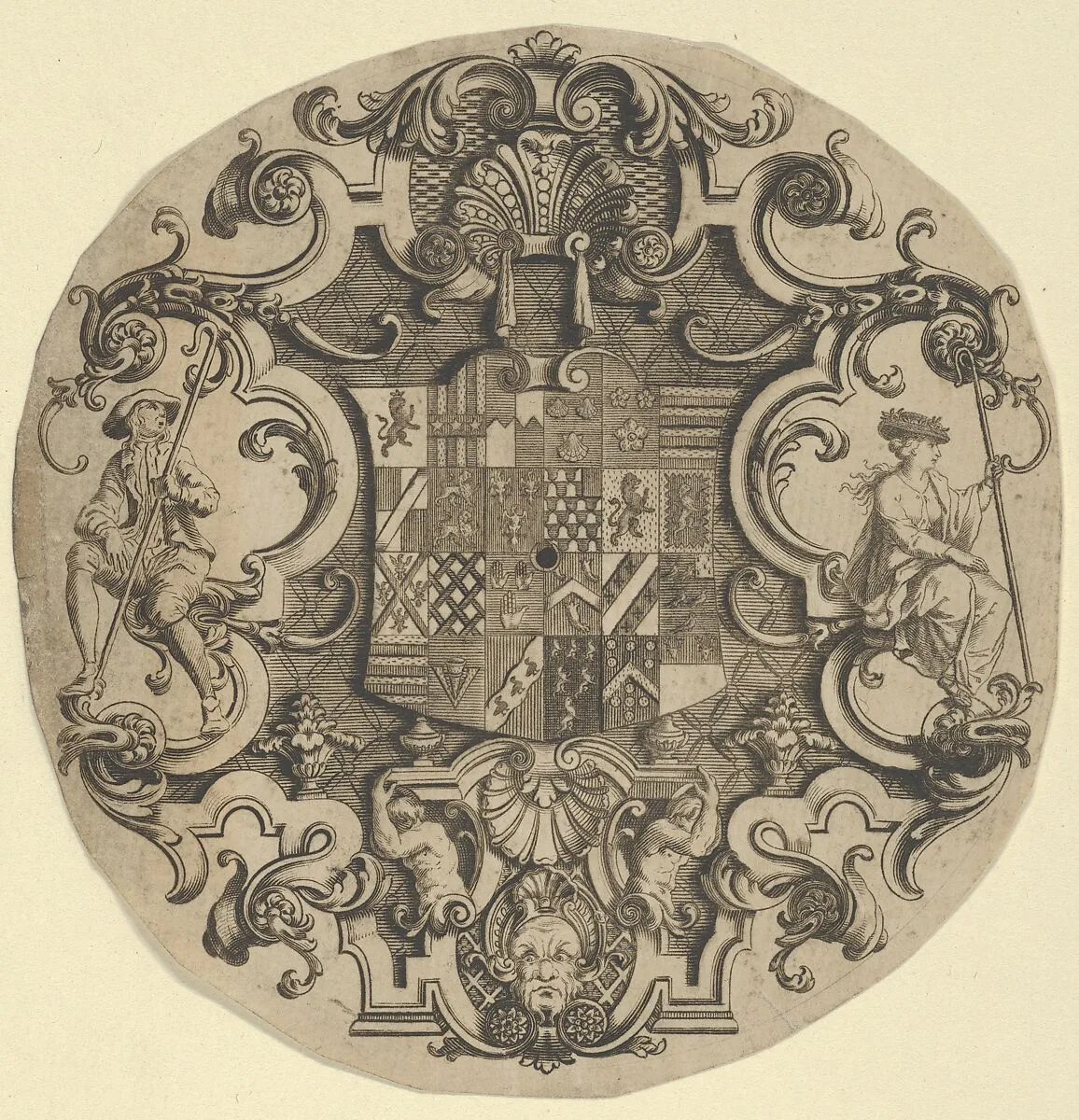 Design for an Ornamental Crest for Silver Plate — William Hogarth