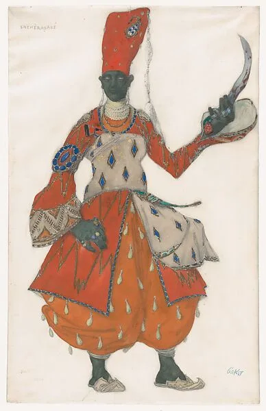 Costume Design for a Eunuch in Scheherazade — Léon Bakst
