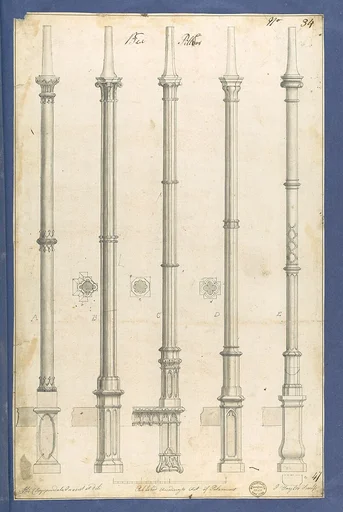 Bed Pillars, in Chippendale Drawings, Vol. I