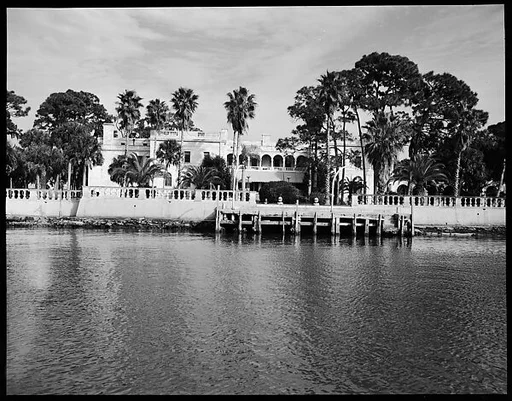 [House and Palm Trees, from Across Water, Sarasota, Florida]