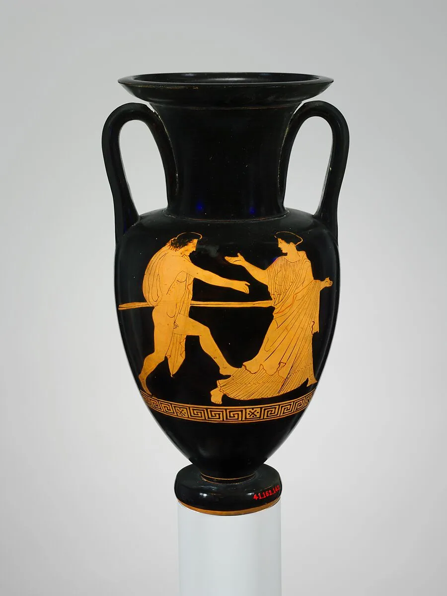 Terracotta Nolan neck-amphora (jar) — Phiale Painter