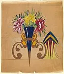 Frieze with Ornamental Bracket Holding a Vase with Floral Arrangement — Anonymous, French, 20th century