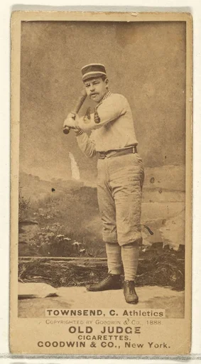 Townsend, Catcher, Philadelphia Athletics, from the Old Judge series (N172) for Old Judge Cigarettes