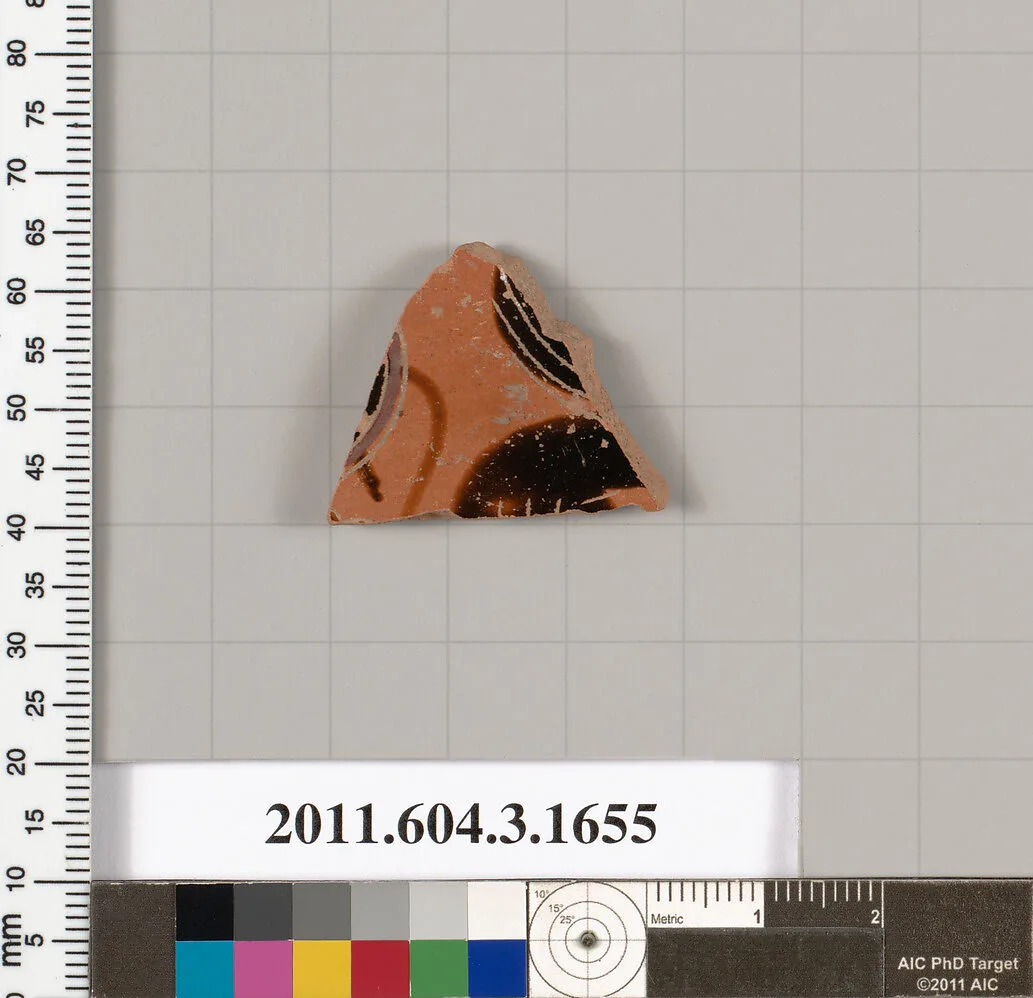Terracotta fragment of a kylix: Band cup (drinking cup) — Unknown