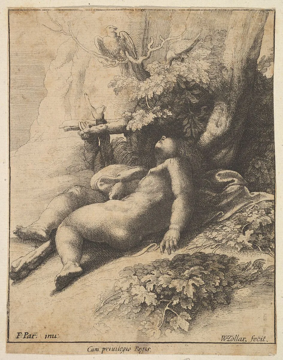 Infant Hercules asleep — Parmigianino (Girolamo Francesco Maria Mazzola)|Wenceslaus Hollar