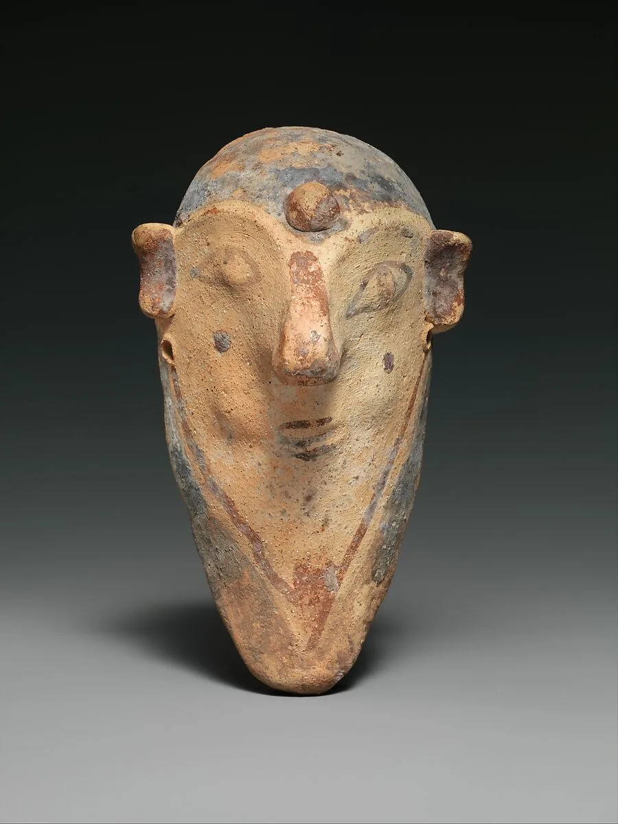 Terracotta mask of a bearded man — Unknown