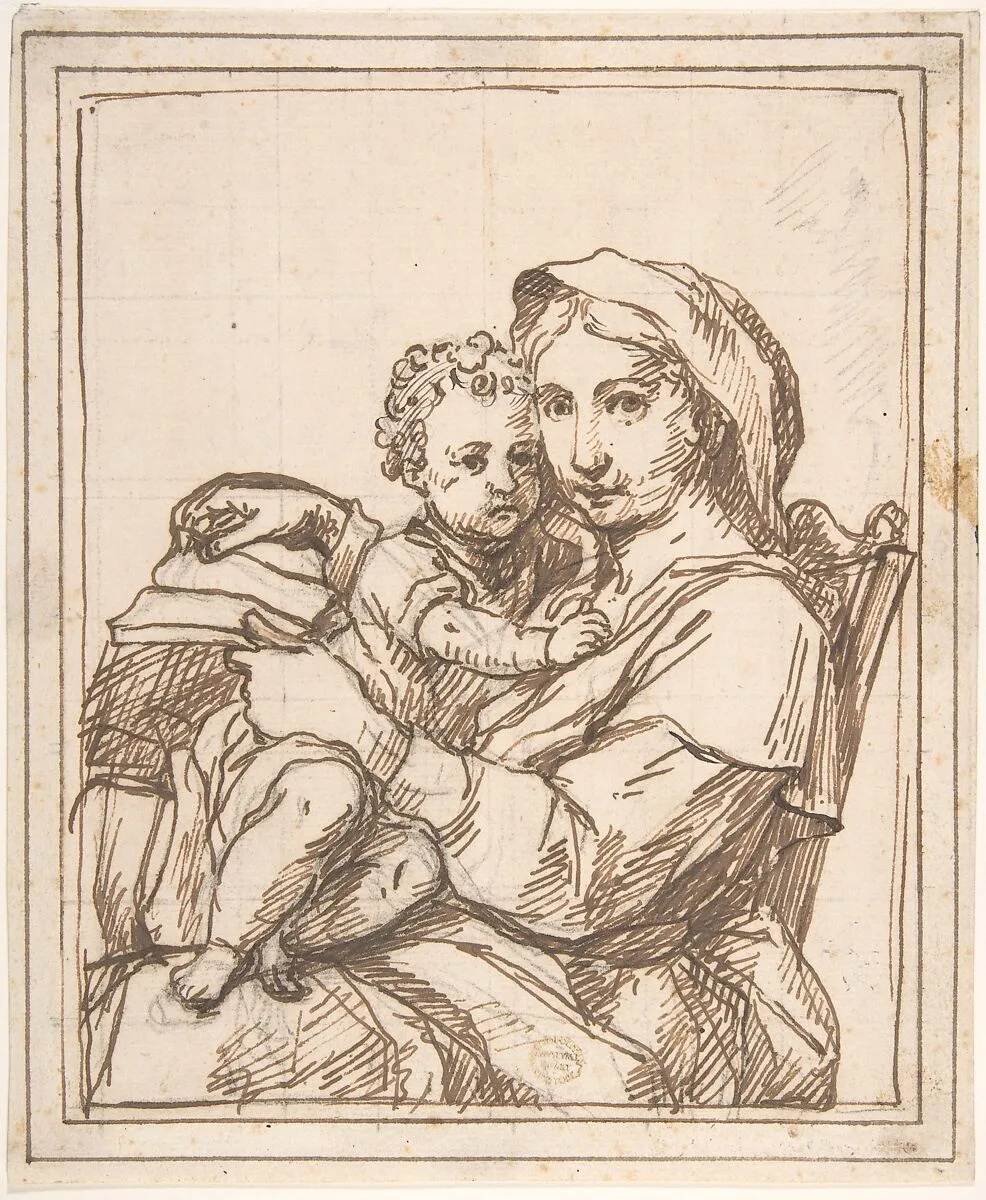 Madonna and Child — Anonymous, Italian, Roman-Bolognese, 17th century