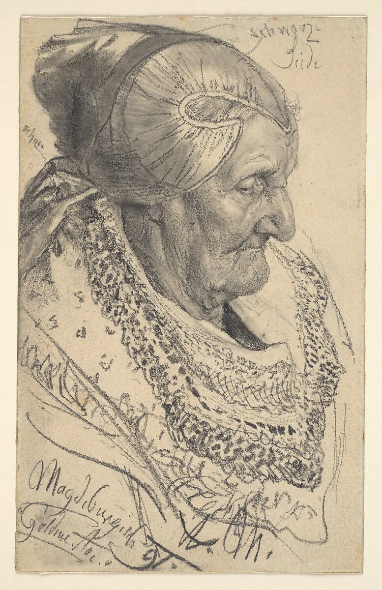 Study of an Old Woman from Magdeburg — Adolph Menzel