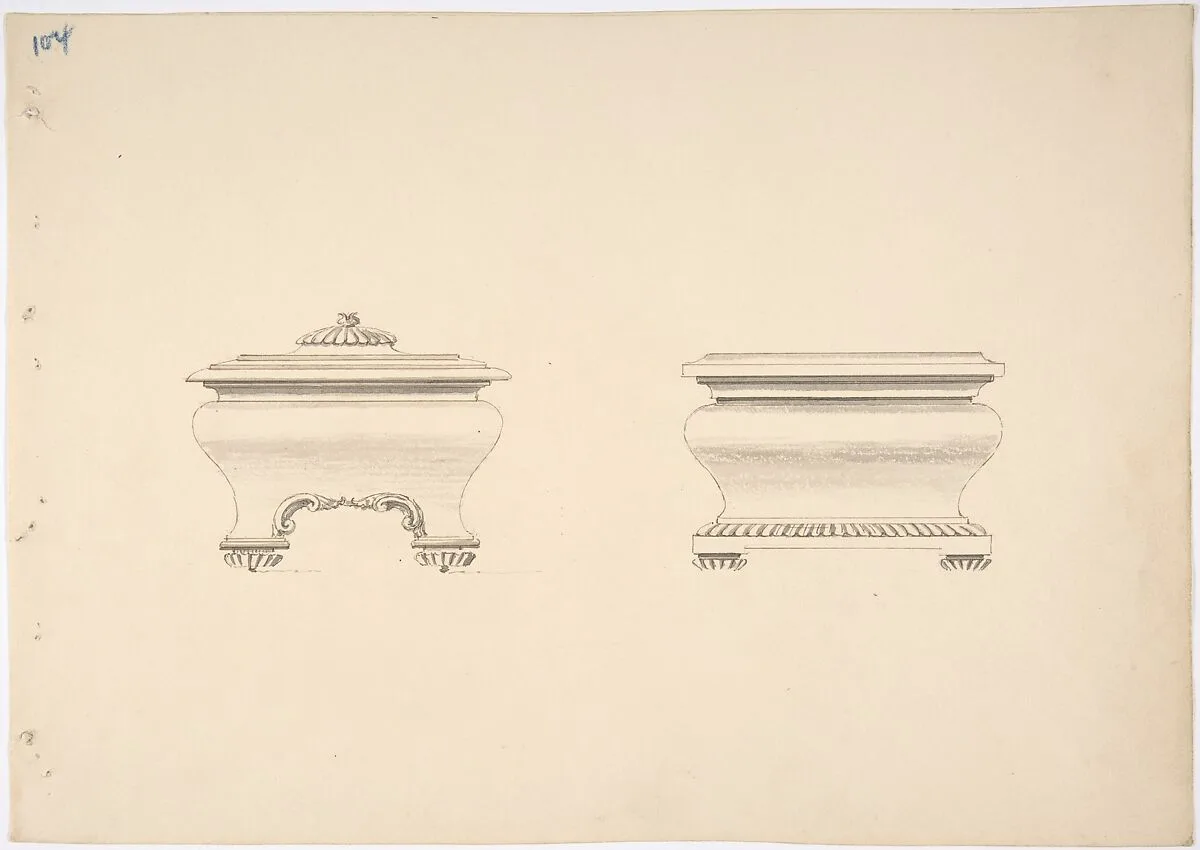 Design for Two Caskets — Anonymous, British, 19th century