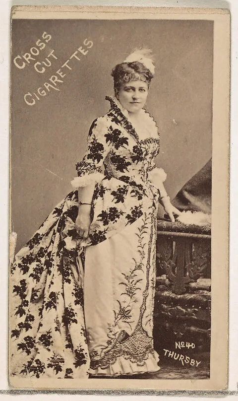 Card Number 40, Thursby, from the Actors and Actresses series (N145-1) issued by Duke Sons & Co. to promote Cross Cut Cigarettes — W. Duke, Sons & Co.